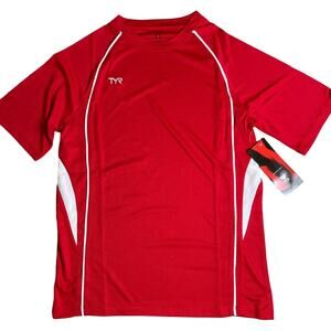 TYR Mens Alliance Tech Tee Tshirt - Textured Red - Size XS - $34